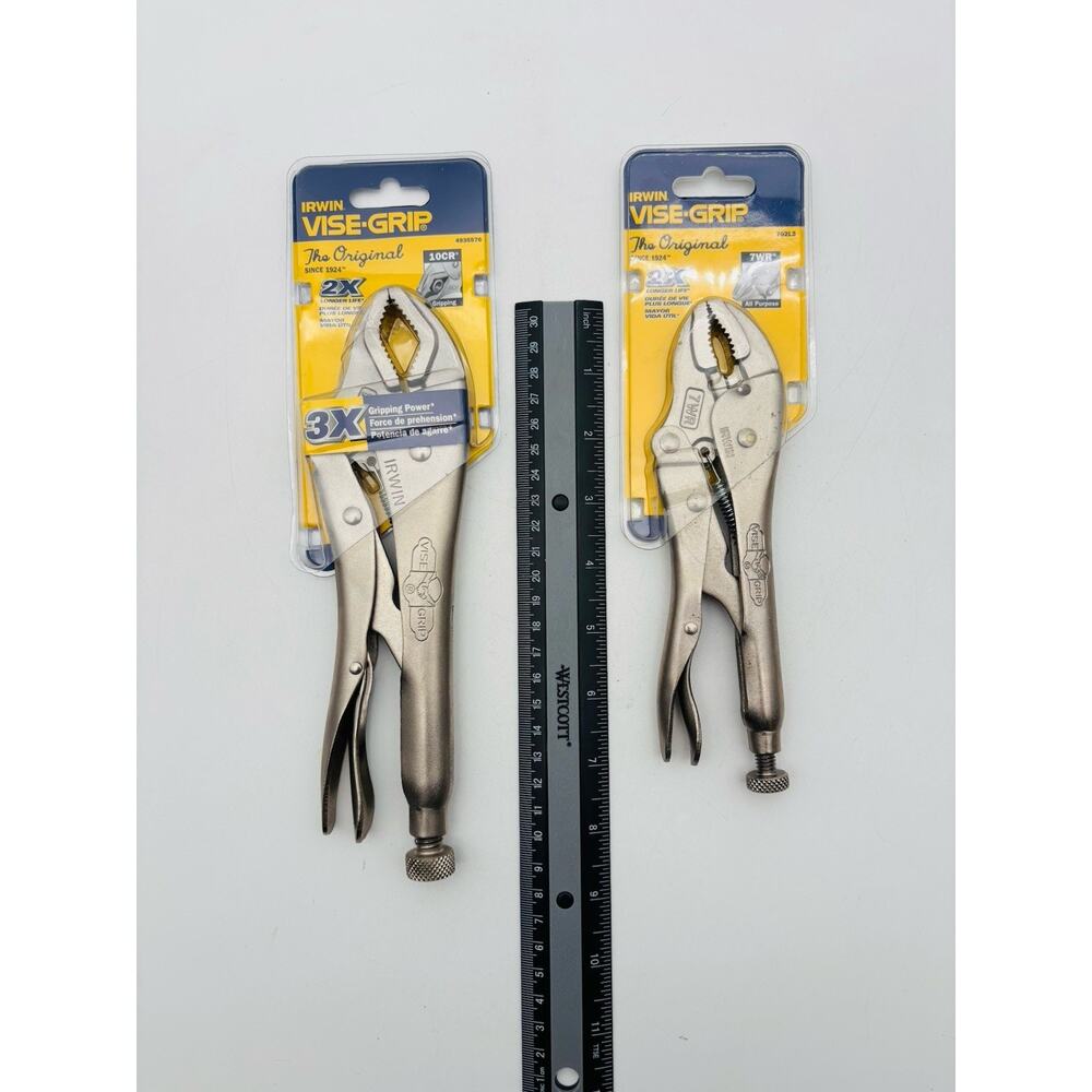 New. Set of 2 "The Original" Irwin 10CR & 7WR Vise Grip Locking Pliers Sealed - Picture 14 of 15